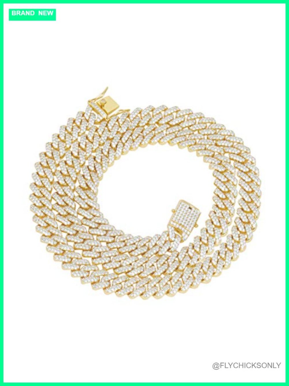 12mm 18K Gold Plated Cuban Link Chain or Bracelet VVS CZ Iced Out Hip Hop